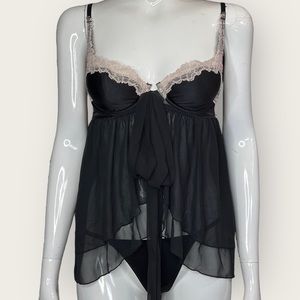 Pink Border Babydoll